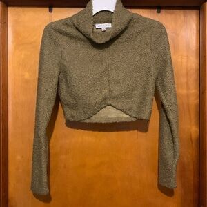 10/$10 🔥HY FVE Olive Green Fuzzy Crop Sweater didn’t fit